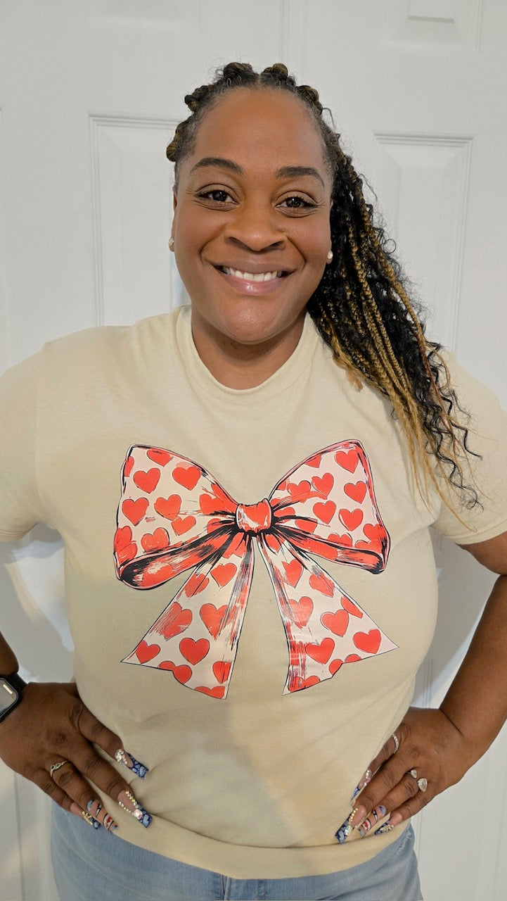 Red Heart Bow Tee